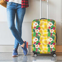 Hawaiian Palaka Luggage Cover Hibiscus Pineapple Lei - Polynesian Pride