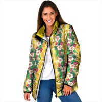 Hawaiian Palaka Padded Jacket Hibiscus Pineapple Lei - Polynesian Pride