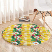 Hawaiian Palaka Round Carpet Hibiscus Pineapple Lei - Polynesian Pride