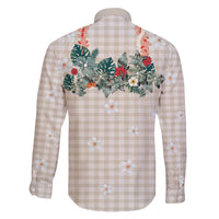 Brown Hawaiian Palaka Family Matching Tank Maxi Dress and Hawaiian Shirt Kukui Nut Money Lei - Polynesian Pride