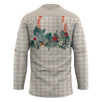 Brown Hawaiian Palaka Hockey Jersey Kukui Nut Money Lei - Polynesian Pride