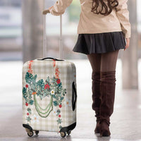 Brown Hawaiian Palaka Luggage Cover Kukui Nut Money Lei - Polynesian Pride