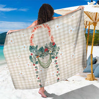 Brown Hawaiian Palaka Sarong Kukui Nut Money Lei - Polynesian Pride