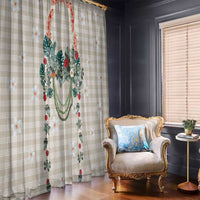 Brown Hawaiian Palaka Window Curtain Kukui Nut Money Lei - Polynesian Pride