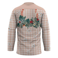 Peach Hawaiian Palaka Hockey Jersey Kukui Nut Money Lei - Polynesian Pride