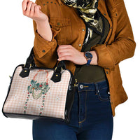 Peach Hawaiian Palaka Shoulder Handbag Kukui Nut Money Lei - Polynesian Pride