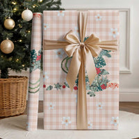 Peach Hawaiian Palaka Wrapping Paper Kukui Nut Money Lei - Polynesian Pride