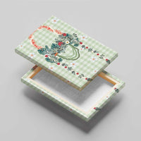 Sage Green Hawaiian Palaka Canvas Wall Art Kukui Nut Money Lei - Polynesian Pride