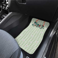 Sage Green Hawaiian Palaka Car Mats Kukui Nut Money Lei - Polynesian Pride