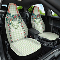 Sage Green Hawaiian Palaka Car Seat Cover Kukui Nut Money Lei - Polynesian Pride