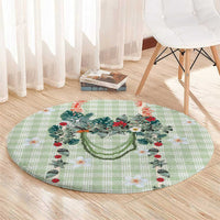 Sage Green Hawaiian Palaka Round Carpet Kukui Nut Money Lei - Polynesian Pride