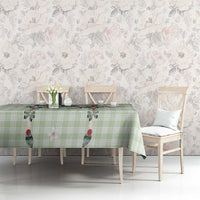 Sage Green Hawaiian Palaka Tablecloth Kukui Nut Money Lei - Polynesian Pride