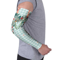 Turquoise Hawaiian Palaka Arm Sleeves Kukui Nut Money Lei - Polynesian Pride