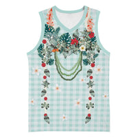 Turquoise Hawaiian Palaka Basketball Jersey Kukui Nut Money Lei - Polynesian Pride