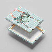 Turquoise Hawaiian Palaka Canvas Wall Art Kukui Nut Money Lei - Polynesian Pride