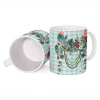 Turquoise Hawaiian Palaka Ceramic Mug Kukui Nut Money Lei - Polynesian Pride