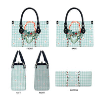 Turquoise Hawaiian Palaka Leather Bag Kukui Nut Money Lei - Polynesian Pride