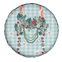 Turquoise Hawaiian Palaka Spare Tire Cover Kukui Nut Money Lei - Polynesian Pride