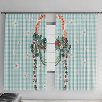 Turquoise Hawaiian Palaka Window Curtain Kukui Nut Money Lei - Polynesian Pride