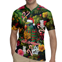 Meri Kirihimete Kakapo Santa Rugby Jersey Merry Christmas with Tropical Vibe