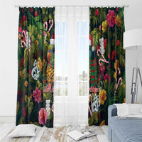 Meri Kirihimete Kakapo Santa Window Curtain Merry Christmas with Tropical Vibe
