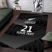New Zealand Cricket Custom Area Rug Potae Pango Black Fern Pattern LT9 Black - Polynesian Pride