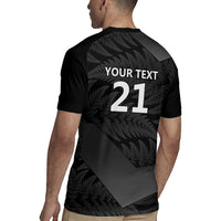 New Zealand Cricket Custom Rugby Jersey Potae Pango Black Fern Pattern