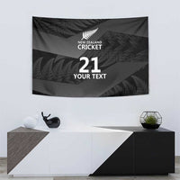 New Zealand Cricket Custom Tapestry Potae Pango Black Fern Pattern LT9 - Polynesian Pride