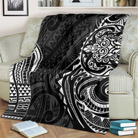 Polynesian Turtle Tribal Tattoo Blanket Black Style