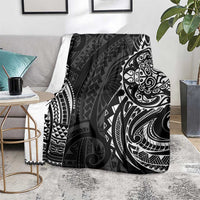 Polynesian Turtle Tribal Tattoo Blanket Black Style