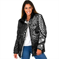 Polynesian Turtle Tribal Tattoo Padded Jacket Black Style - Polynesian Pride