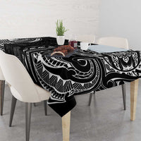 Polynesian Turtle Tribal Tattoo Tablecloth Black Style