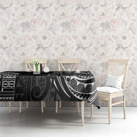 Polynesian Turtle Tribal Tattoo Tablecloth Black Style