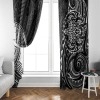 Polynesian Turtle Tribal Tattoo Window Curtain Black Style