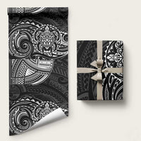 Polynesian Turtle Tribal Tattoo Wrapping Paper Black Style - Polynesian Pride