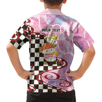 Personalized Japanese Kawaii Sushi Roll Family Matching Off The Shoulder Long Sleeve Dress and Hawaiian Shirt Wagara Palaka Pattern