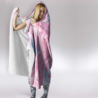 Japanese Koi Fish Hooded Blanket Pink Wagara Palaka Honohono Pikake Lei LT9 - Polynesian Pride