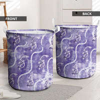 Japanese Koi Fish Laundry Basket Purple Wagara Palaka Honohono Pikake Lei