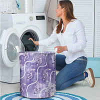Japanese Koi Fish Laundry Basket Purple Wagara Palaka Honohono Pikake Lei