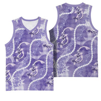 Japanese Koi Fish Basketball Jersey Purple Wagara Palaka Honohono Pikake Lei