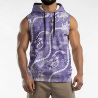 Japanese Koi Fish Sleeveless Hoodie Purple Wagara Palaka Honohono Pikake Lei LT9 - Polynesian Pride