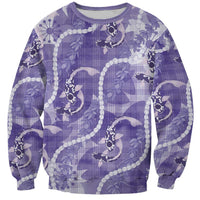 Japanese Koi Fish Sweatshirt Purple Wagara Palaka Honohono Pikake Lei LT9 Unisex Purple - Polynesian Pride