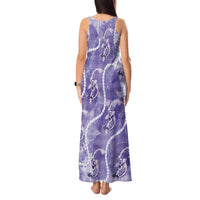 Japanese Koi Fish Tank Maxi Dress Purple Wagara Palaka Honohono Pikake Lei LT9 - Polynesian Pride