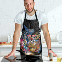 Personalized Japanese Koi Fish Ramen Apron Aloha Shark Kakau Pattern LT9 - Polynesian Pride