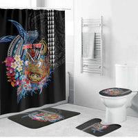 Personalized Japanese Koi Fish Ramen Bathroom Set Aloha Shark Kakau Pattern LT9 Bathroom Set (4 pcs) Black - Polynesian Pride