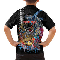 Personalized Japanese Koi Fish Ramen Hawaiian Shirt Aloha Shark Kakau Pattern LT9 - Polynesian Pride