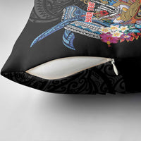 Personalized Japanese Koi Fish Ramen Pillow Cover Aloha Shark Kakau Pattern LT9 - Polynesian Pride