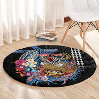Personalized Japanese Koi Fish Ramen Round Carpet Aloha Shark Kakau Pattern LT9 - Polynesian Pride