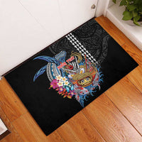 Personalized Japanese Koi Fish Ramen Rubber Doormat Aloha Shark Kakau Pattern LT9 - Polynesian Pride