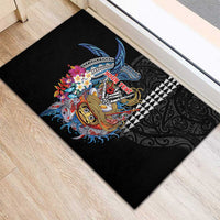 Personalized Japanese Koi Fish Ramen Rubber Doormat Aloha Shark Kakau Pattern LT9 - Polynesian Pride